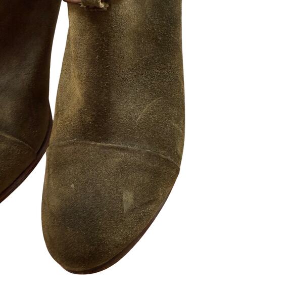 Rag & Bone Harrow Suede Heeled Ankle Boot SZ 41 US 10 Olive Green Western Fall - Picture 5 of 8
